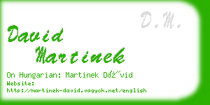 david martinek business card